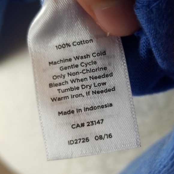 Talbots Blue 3/4 Sleeve Shirt - Picture 4 of 5